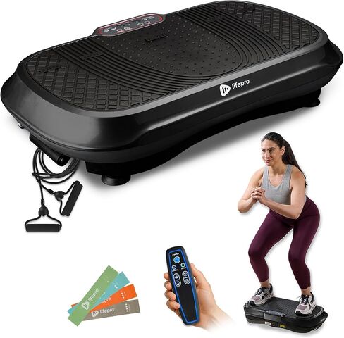 Lifepro Waver Vibration Plate Exercise Machine – High-Intensity Vibration for Muscle Activation, Full-Body Workout Vibrating Platform with Loop Bands, Fitness Equipment for Strength Toning & Fat Loss in Kuwait