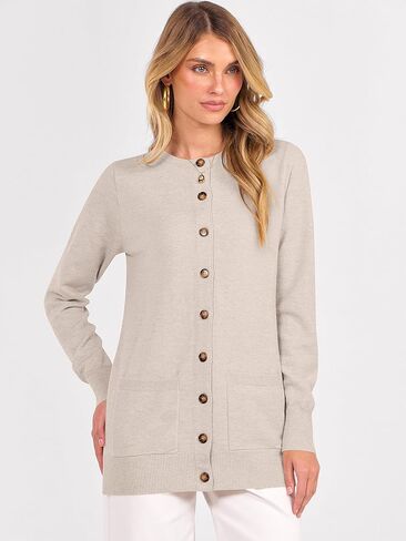 ANRABESS Women's Cardigans 2025 Fall Dressy Casual Long Sleeve Crewneck Button Down Open Front Soft Knit Cardigan Sweaters in Saudi Arabia
