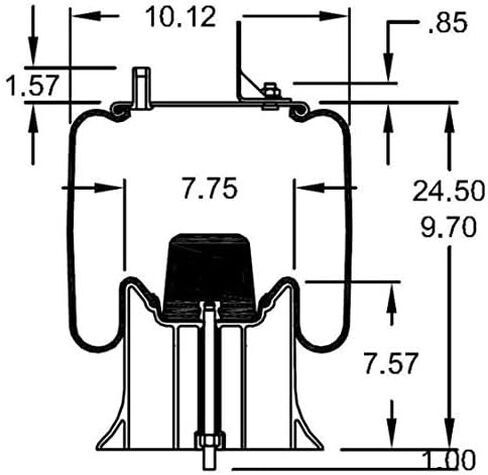 2 pack of TORQUE Trailer Air Spring Bag (Replaces Firestone 9471, W01-358-9471, SAF Holland 905-57-146, 905-57-182, Goodyear 1R12-485, 1R12-504) (2 x TR9471) in Saudi Arabia