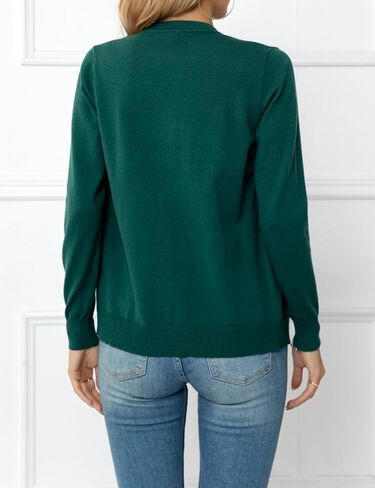 Women's Button Down Open Cardigan Swegants Crew Neck Studs Long Sleeve Fall Fashing 2025 الملابس in Kuwait