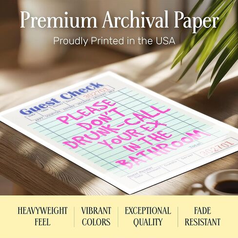 Preppy Bathroom Wall Art for Women - funny Trendy Guest Bath Wall Decor - Pink Retro Modern Bathroom Accessories - Bathroom Pictures Restroom Sign - Cute small Bathroom Decor - Powder room Decorations in Kuwait