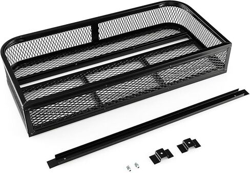IRONMAX ATV Front Cargo Basket, Heavy Duty Steel Luggage Storage Carrier Box w/ 6.5’’ Protective Rail, Easy to Install, ATV/UTV Cargo Rack Accessories, 36.5’’L x 17.5’’W x 6.5’’H in Saudi Arabia