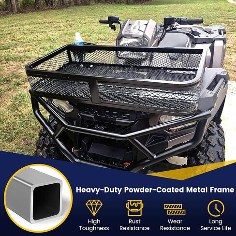 IRONMAX ATV Front Cargo Basket, Heavy Duty Steel Luggage Storage Carrier Box w/ 6.5’’ Protective Rail, Easy to Install, ATV/UTV Cargo Rack Accessories, 36.5’’L x 17.5’’W x 6.5’’H in Saudi Arabia
