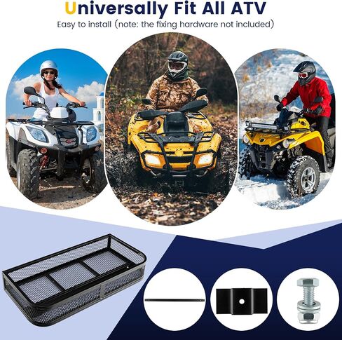 IRONMAX ATV Front Cargo Basket, Heavy Duty Steel Luggage Storage Carrier Box w/ 6.5’’ Protective Rail, Easy to Install, ATV/UTV Cargo Rack Accessories, 36.5’’L x 17.5’’W x 6.5’’H in Saudi Arabia