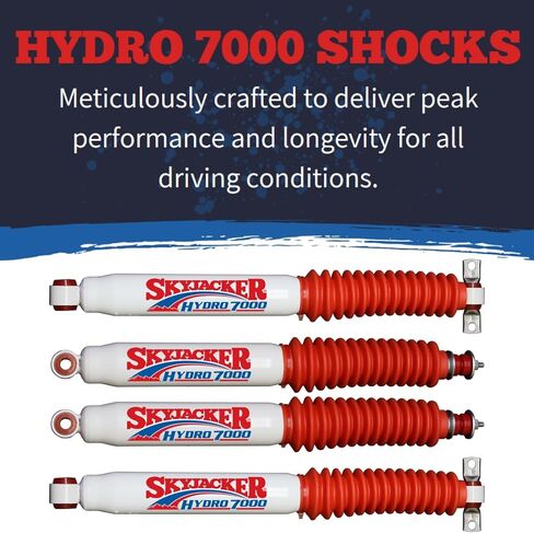 Pair of Hydro 7000 Series Rear Hydraulic Action Shocks fits 2007 2018 Wrangler JK & Rubicon 2WD 4WD with 2-3.5" Rear Lift | Durable Construction | Velocity-Sensitive Valving in Saudi Arabia
