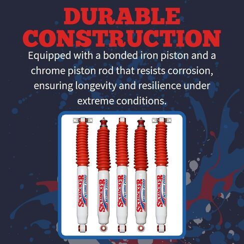 Pair of Hydro 7000 Series Rear Hydraulic Action Shocks fits 2007 2018 Wrangler JK & Rubicon 2WD 4WD with 2-3.5" Rear Lift | Durable Construction | Velocity-Sensitive Valving in Saudi Arabia