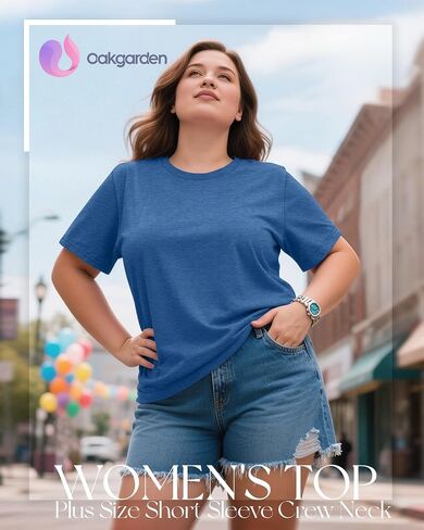 3 حزمة Pack Women's Plus Size Short Sleeve T-Shirt Crew Neck Vore in Saudi Arabia