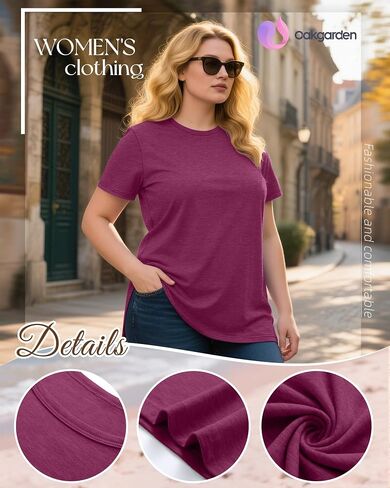 3 حزمة Pack Women's Plus Size Short Sleeve T-Shirt Crew Neck Vore in Saudi Arabia