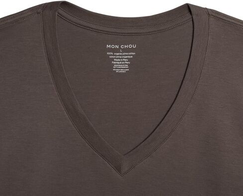 MON CHOU Women’s Premium Organic Pima Cotton V-Neck T-Shirt – Soft, Sustainable, Short Sleeve Relaxed Fit Everyday Tee in Saudi Arabia