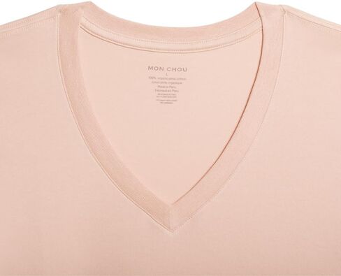 MON CHOU Women’s Premium Organic Pima Cotton V-Neck T-Shirt – Soft, Sustainable, Short Sleeve Relaxed Fit Everyday Tee in Saudi Arabia