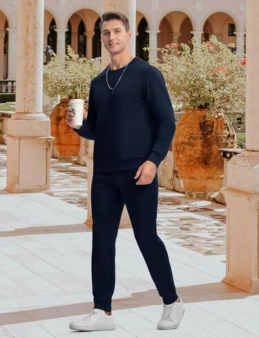 TBMPOY Mens Tracksuits 2 Piece Set Sweatsuits Long Sleeve Tops Jogger Pants Track Sweat Suits Casual Athletic Outfits Royal Blue M in Kuwait