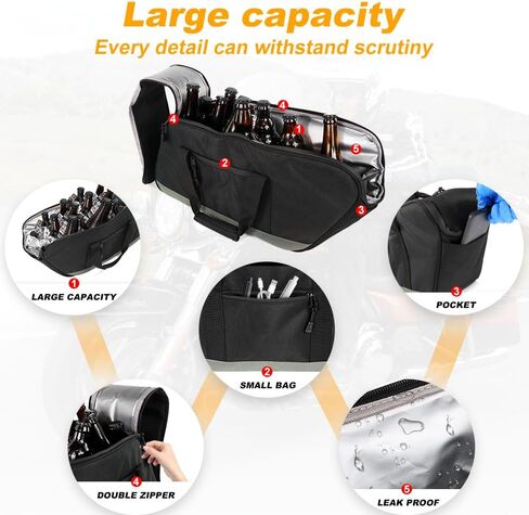 Motorcycle Saddlebag Cooler Bag for Touring Road Glide Electra Glide and Models with Hard Saddlebags, Saddle Bag Insert Cooler Motorcycle Beverage Cooler Bag in Saudi Arabia