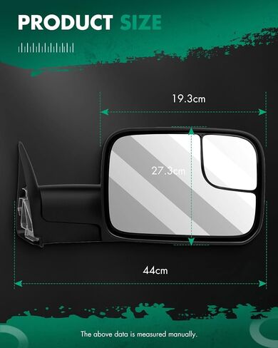 SCITOO Towing Mirrors Compatible With 1994-2001 For Dodge For Ram 1500 2002 For Dodge For Ram 2500 For Dodge For Ram 3500 A Pair With Manual Adjusted No Heated No Turn Signal Light Black Housing in Saudi Arabia