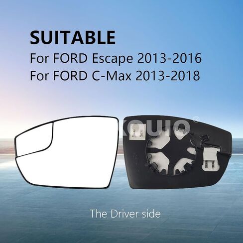 Glass Side Mirror Glass For Ford Escape 2013-2016 ، لـ Ford C-Max 2013-2018 ، زجاج الدعم الأيمن الساخن لبطاقة Ford Escape 2013-2016 ، لـ Ford C-Max 2013 2014 2015 2017 2017 2018 in Kuwait