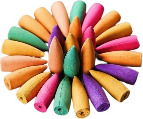 530 Pcs Large Backflow Incense Cones Scented Waterfall Incense 7 Mixed Natural Scents Fits Backflow Burners Relaxation Meditation Yoga Gift in Saudi Arabia