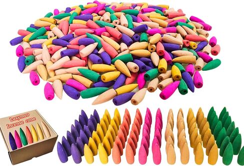 530 Pcs Large Backflow Incense Cones Scented Waterfall Incense 7 Mixed Natural Scents Fits Backflow Burners Relaxation Meditation Yoga Gift in Saudi Arabia