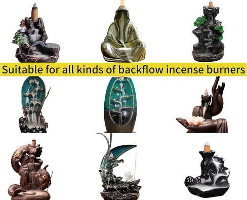 530 Pcs Large Backflow Incense Cones Scented Waterfall Incense 7 Mixed Natural Scents Fits Backflow Burners Relaxation Meditation Yoga Gift in Saudi Arabia