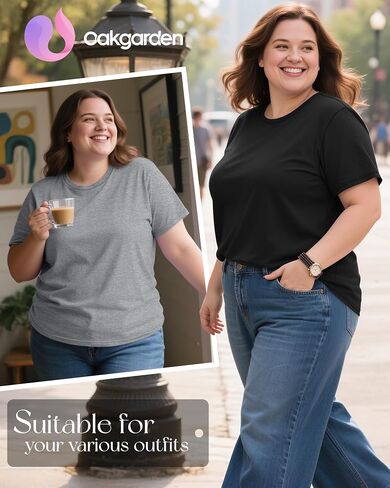 3 حزمة Pack Women's Plus Size Short Sleeve T-Shirt Crew Neck Vore in Saudi Arabia