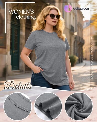 3 حزمة Pack Women's Plus Size Short Sleeve T-Shirt Crew Neck Vore in Saudi Arabia