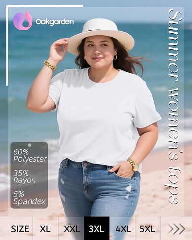 3 حزمة Pack Women's Plus Size Short Sleeve T-Shirt Crew Neck Vore in Saudi Arabia
