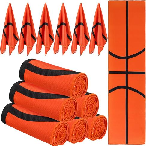 Peryiter 12 Pcs Mini Cooling Towel, 30" x 9" Baseball Softball Soccer Golf Sweat Towel, Breathable Chilly Towel, Microfiber Sport Towels for Team Gym Running Play Coach Gift(Softball,Yellow and Red) in Kuwait