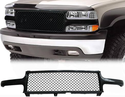 Chrome Vertical Front Grille Compatible For 1999-2002 Silverado 1500, ABS Plastic Luxury Sport Vertical Style Front Hood Grills Trim Insert Replacement GM1200490 19131244 in Saudi Arabia
