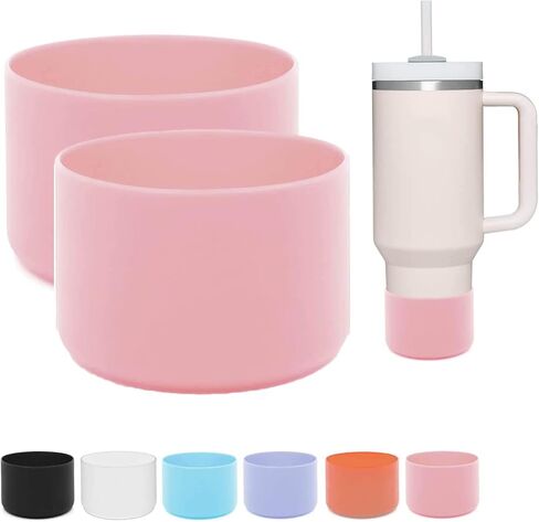 2Pcs Silicone Boot Sleeve for Stanley Cup Accessories, Protective Water Bottle Bottom Cover for Stanley 40 oz Tumbler with Handle in Saudi Arabia