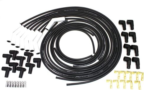 Pertronix 828215HT Flame-Thrower Spark Plug Wires 8 cyl Universal 45° Black Ceramic Boot; 8MM Black Wire in Kuwait