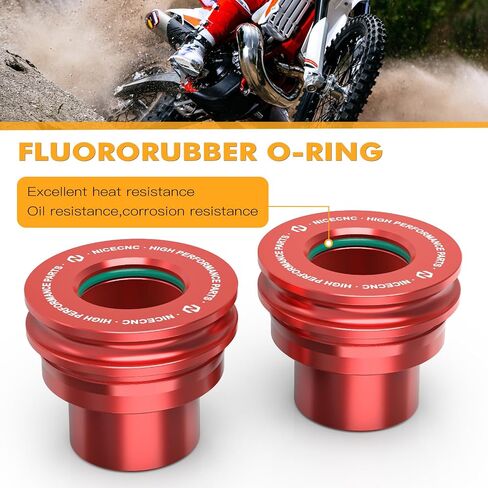 NICECNC Red Rear Wheel Bushings Compatible with Beta RR RR-S 125-520 2T/4T 2013-2024 Xtrainer 250 300 2015-2024 CNC-machined Rear Wheel Axle Seals Kit See Fitment in Saudi Arabia