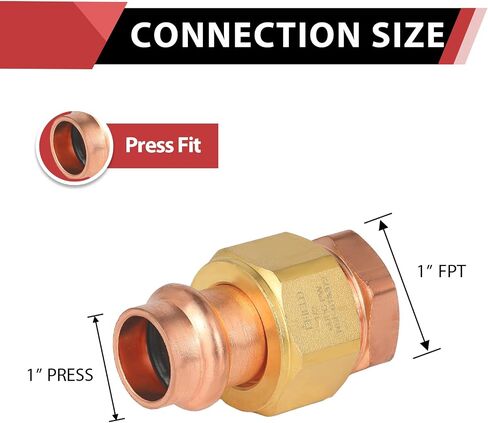 EFIELD Copper Press Fitting, 3/4" Press X 3/4" Female (FPT) Union For Copper Pipe Connection (3/4-inch) in Kuwait