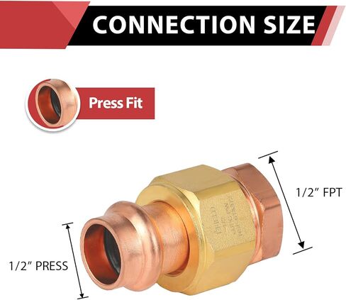 EFIELD Copper Press Fitting, 3/4" Press X 3/4" Female (FPT) Union For Copper Pipe Connection (3/4-inch) in Kuwait