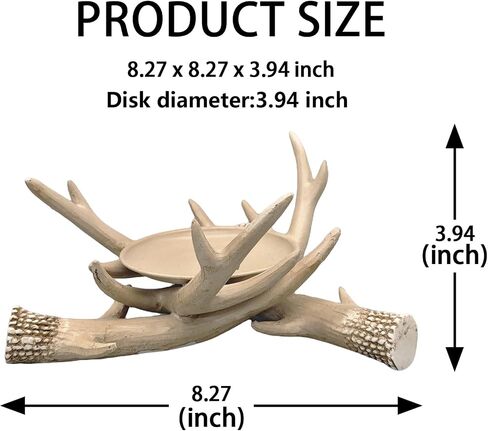 Art Candlestick Holders,8" Deer Antlers Sculpture, Vintage Christmas Decoration for Home Decor Candlestick/for Dinner Table Fireplace Wedding Party Anniversary Deco in Saudi Arabia