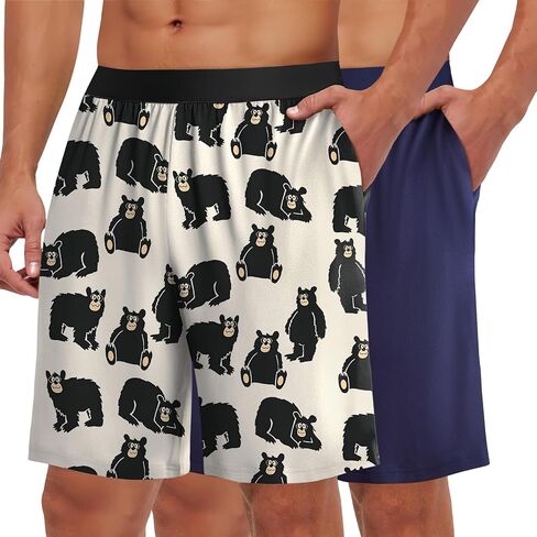 Ekouaer Men's Pajama Shorts Soft Comfy Sleep Bottoms 2 Pack Casual Lounge Sleepwear Pants with Pockets in Saudi Arabia