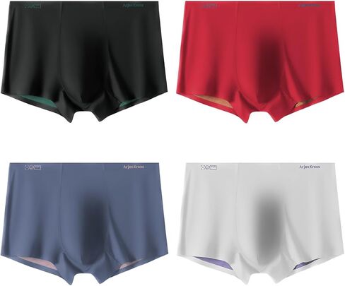Arjen Kroos Men's Boxer Briefs Breathable Dual Colors Seamless Modal Mens Trunks Underwear with Support Pouch 4 Pack in Saudi Arabia