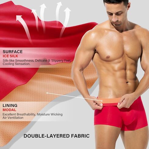 Arjen Kroos Men's Boxer Briefs Breathable Dual Colors Seamless Modal Mens Trunks Underwear with Support Pouch 4 Pack in Saudi Arabia
