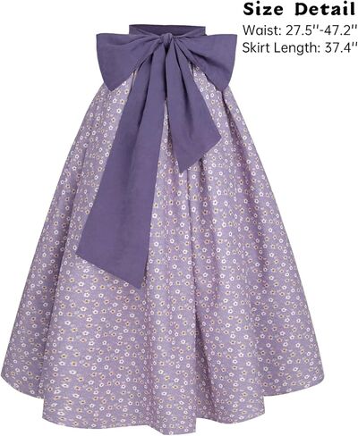 NSPSTT Women Pioneer Colonial Skirt Girls Peasant Prairie Skirt Civil War Trek Floral Costume in Kuwait