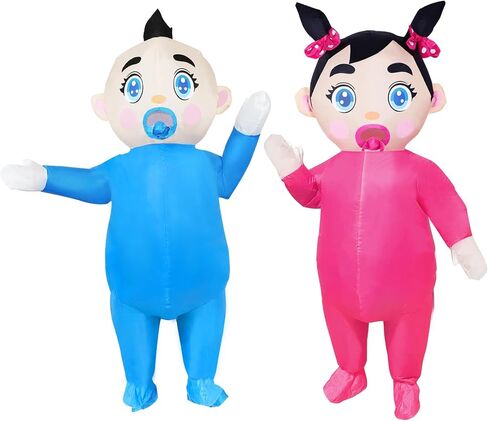 96 Inch Giant Inflatable Adult Baby Costume Baby Blow Up Costume Boy and Girl Gender Reveal Costume Halloween Cosplay in Kuwait
