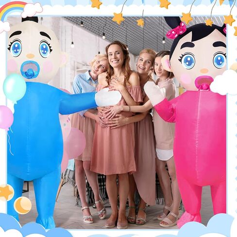 96 Inch Giant Inflatable Adult Baby Costume Baby Blow Up Costume Boy and Girl Gender Reveal Costume Halloween Cosplay in Kuwait