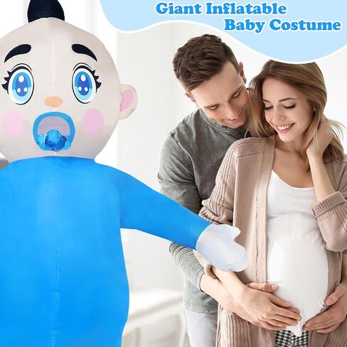96 Inch Giant Inflatable Adult Baby Costume Baby Blow Up Costume Boy and Girl Gender Reveal Costume Halloween Cosplay in Kuwait