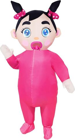 96 Inch Giant Inflatable Adult Baby Costume Baby Blow Up Costume Boy and Girl Gender Reveal Costume Halloween Cosplay in Kuwait