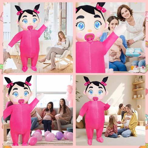 96 Inch Giant Inflatable Adult Baby Costume Baby Blow Up Costume Boy and Girl Gender Reveal Costume Halloween Cosplay in Kuwait