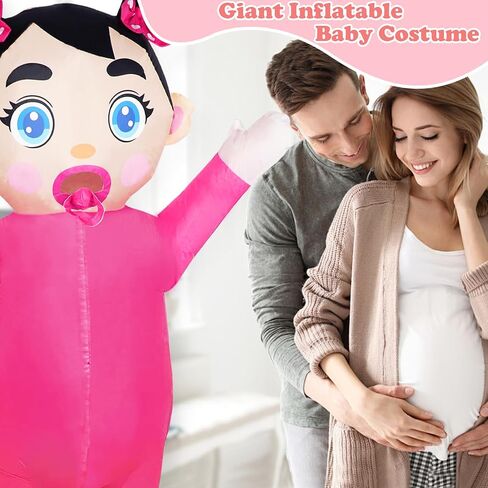96 Inch Giant Inflatable Adult Baby Costume Baby Blow Up Costume Boy and Girl Gender Reveal Costume Halloween Cosplay in Kuwait