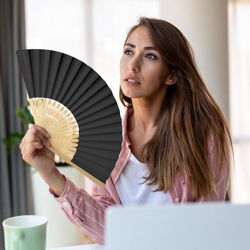 4 PCS مراوح اليد للنساء قابلة للطي ، مراوح الخيزران البيضاء للرقص خط ، مروحة الورق اليدوية القابلة للطي الصينية للحفلة ، الزفاف ، الهدايا ، ديي ديي in Saudi Arabia