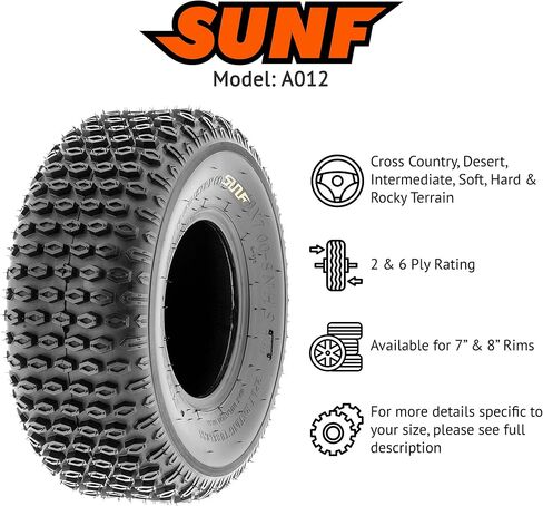 Sunf 16x8-7 16x8x7 atv utv tyres 6 رقائق الوزن الخفيف الأنبوب A012 [مجموعة من 2] in Saudi Arabia
