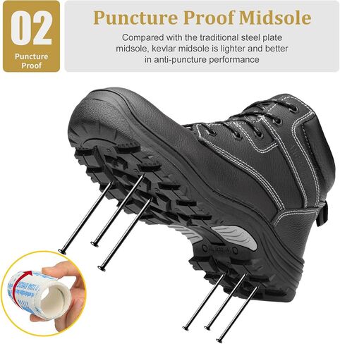 ANGRYRAM Work Boots for Men Steel Toe Boots Lightweight Indestructible Construction Safety Boots in Saudi Arabia