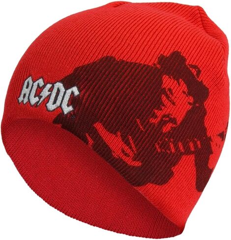 AC/DC - Sprayed Picture Knit Beanie Red in Saudi Arabia