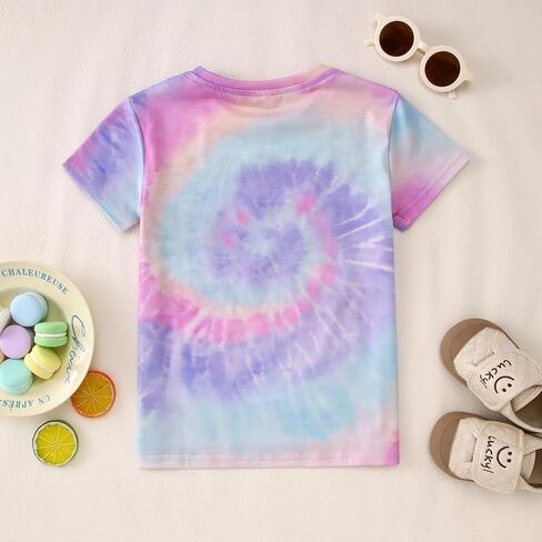 سعيد اليوم الأول من قميص المدرسة الأطفال الصغار الفتيات العودة إلى مدرسة THERFIT THERT TIE TIE DYE قصيرة الأكمام TEE TOP 3-10Y in Saudi Arabia