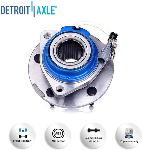 Detroit Axle - 513121 Wheel Bearing Hubs Pronting for Chevy Impala Monte Carlo Buick Lacrosse Lesabre Cadillac Dts Pontiac Grand Prix ، خلفية لسيارة Chevy Uplander الأمامية الخلفية الأمامية. in Kuwait
