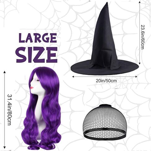 Long Curly Wavy White Wig for Women Girls Halloween Costume,Natural Synthetic Hair Replacement Wig for Movie Anime Character Cosplay Costume | Compatible with Elf Fairy Wig or Men Witch Wig in Saudi Arabia