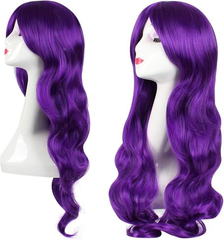 Long Curly Wavy White Wig for Women Girls Halloween Costume,Natural Synthetic Hair Replacement Wig for Movie Anime Character Cosplay Costume | Compatible with Elf Fairy Wig or Men Witch Wig in Saudi Arabia